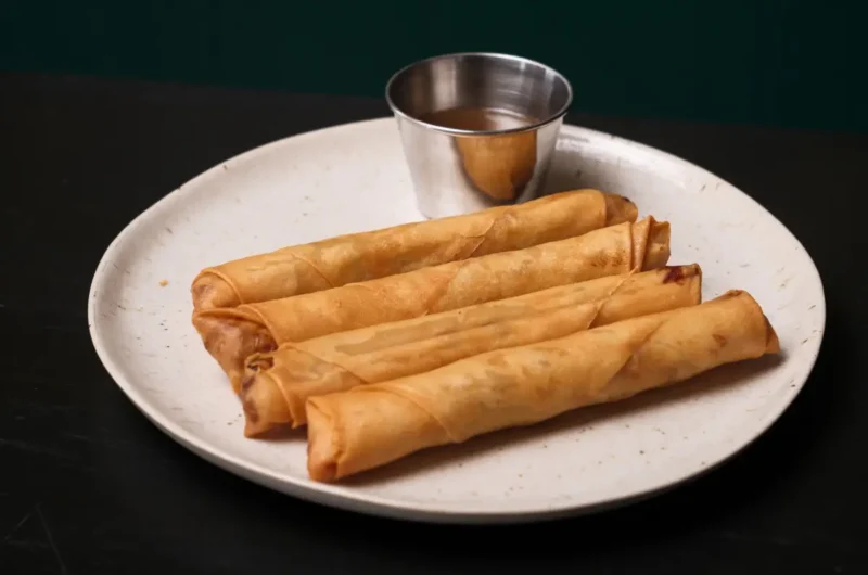 Lumpia Shanghai recipe with crispy Filipino spring rolls and dipping sauce